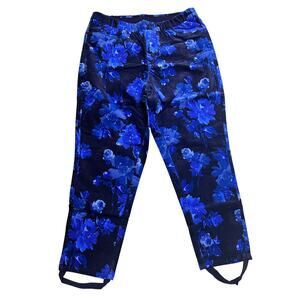 isaacmizrahilive Blue Floral 12 Petite Dress Pants Cottagecore